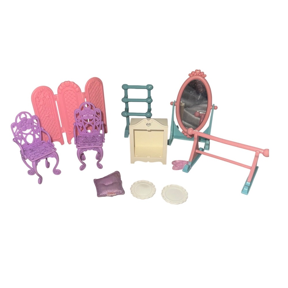 Fisher Price Loving Family Dollhouse Furniture Set Ballet Barre Mirror Chairs